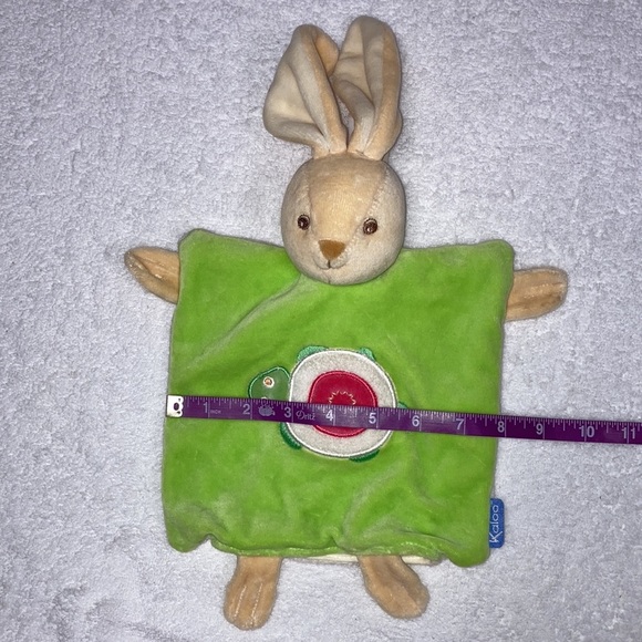 NWT DOUDOU FLAT PUPPET RABBIT TURTLE GREEN KALOO lovey security Blankie - Picture 2 of 6